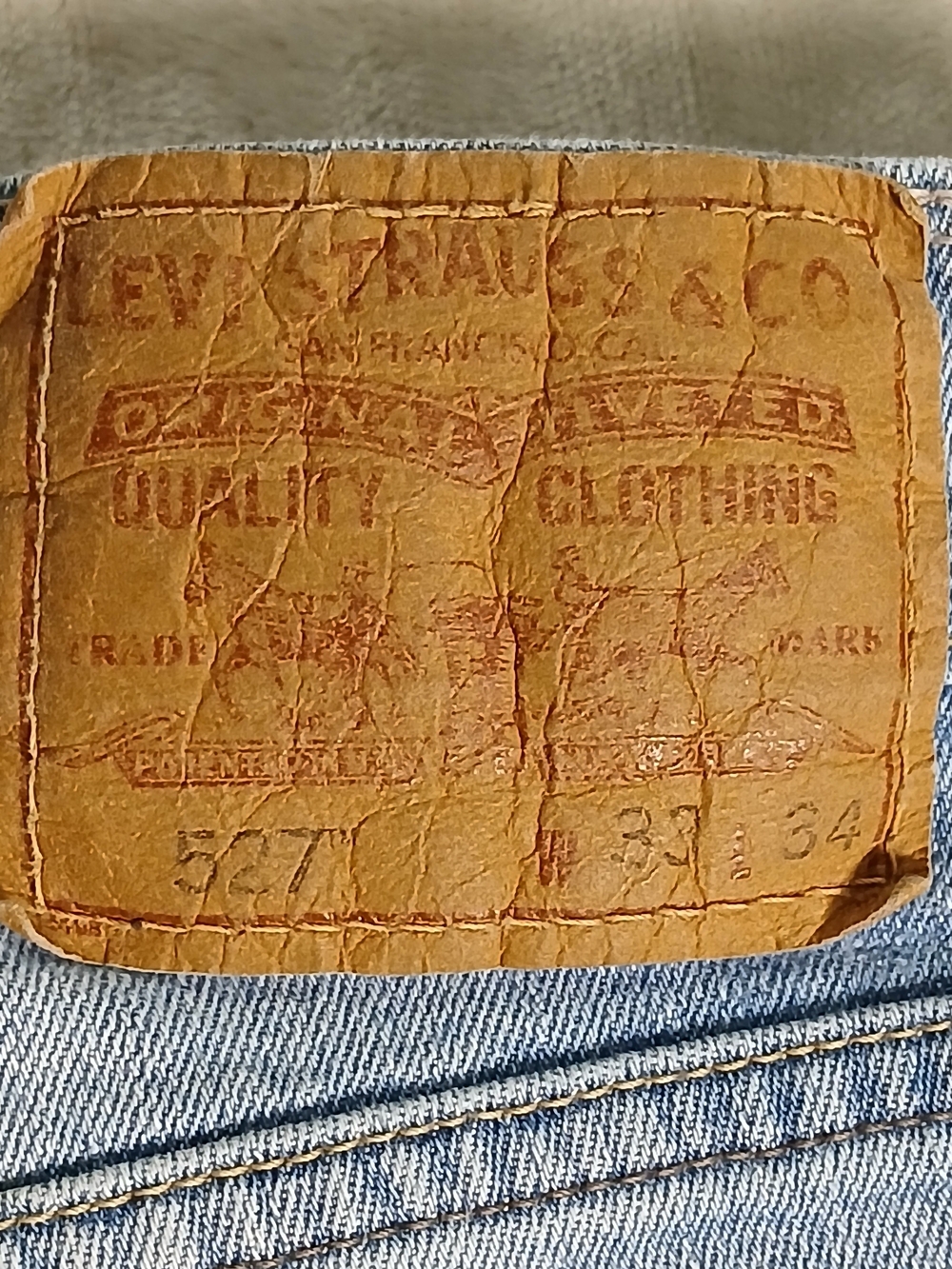 Levi's 527 Bootcut Jeans 33x34 Men's Light Wash Western Cowboy - Picture 5 of 15